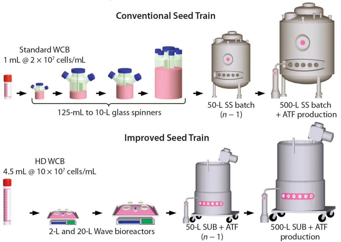 Comparison of Conventional and Improved Cell Culture Processes