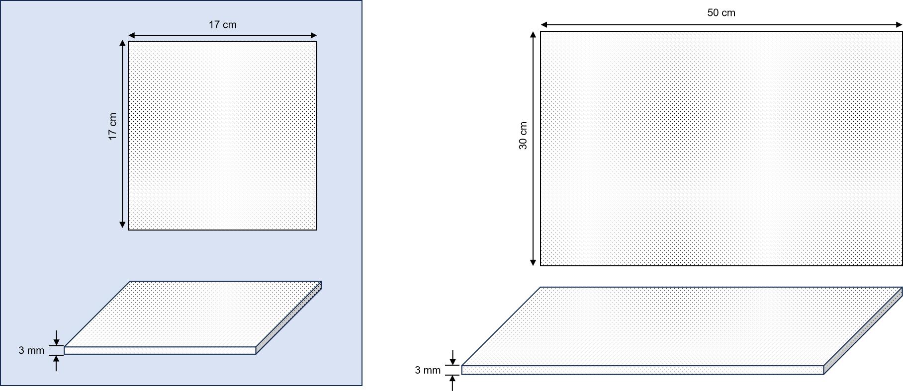 Schematic Diagram of the Size of MS Cellgard Cell Retention Pad